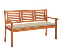 vidaXL Banco de jardín 3 plazas madera maciza eucalipto y cojín 150 cm en color Rojo/Azul/Gris y más | acolchados duraderos para sofás de jardín terraza exterior