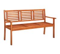 vidaXL Banco de jardín 3 plazas madera maciza eucalipto y cojín 150 cm en color Rojo/Azul/Gris y más | acolchados duraderos para sofás de jardín terraza exterior