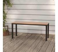 vidaXL Banco de jardín acero y WPC marrón y negro 110 cm