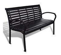 vidaXL Banco de jardín acero y WPC negro 125 cm