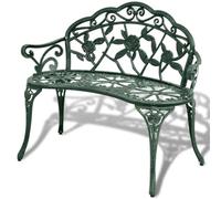 vidaXL Banco de Jardín Aluminio Fundido Verde 100x54x80 cm Asiento de Patio