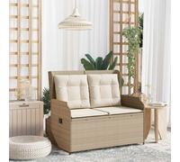 vidaXL: Banco de jardín, color beige, tejido de polirattan