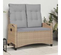 vidaXL Banco de jardín 105 x 60 x 112 cm Acero y Poliéster Beige y Gris Claro