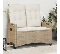 vidaXL Banco de jardín con almohada Beige y Crema 105 x 60 x 112 cm