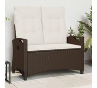 vidaXL Banco de jardín con almohada Marrón y crema 105 x 60 x 112 cm