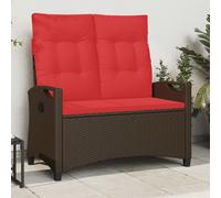 vidaXL Banco de jardín 105 x 60 x 112 cm Acero y Poliéster Marrón y Rojo