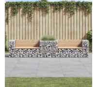 Vidaxl banco de jardín con cesta de gaviones madera maciza de pino