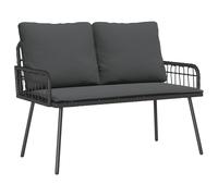 vidaXL Banco de jardín con cojín 114 x 64 x 90cm Acero Negro y Gris Oscuro