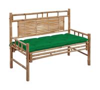 Vidaxl banco de jardín con cojín bambú 120 cm