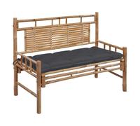 Vidaxl banco de jardín con cojín bambú 120 cm