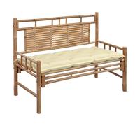 Vidaxl banco de jardín con cojín bambú 120 cm