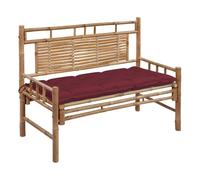 Vidaxl banco de jardín con cojín bambú 120 cm