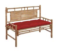 Vidaxl banco de jardín con cojín bambú 120 cm