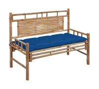 Vidaxl banco de jardín con cojín bambú 120 cm