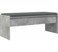 vidaXL Banco de jardín con cojín, hormigón gris, 103 x 38 x 40 cm