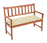 Banco de jardín vidaXL con cojín, 120 cm, madera maciza de acacia