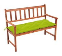 Banco de jardín vidaXL con cojín, 120 cm, madera maciza de acacia
