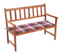 Banco de jardín vidaXL con cojín, 120 cm, madera maciza de acacia