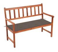 Banco de jardín vidaXL con cojín, 120 cm, madera maciza de acacia