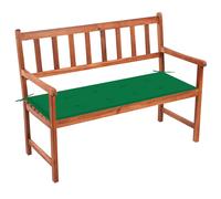 Banco de jardín vidaXL con cojín, 120 cm, madera maciza de acacia