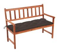 vidaXL Banco de jardín con cojín madera maciza de acacia 120 cm