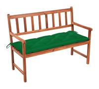 vidaXL Banco de jardín con cojín madera maciza de acacia 120 cm