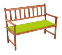 Banco de jardín vidaXL con cojín, 120 cm, madera maciza de acacia