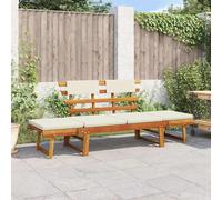 vidaXL Tumbona de jardín 2 en 1 Banco exterior madera de acacia maciza