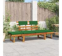 vidaXL Banco de jardín con cojines 2 en 1 190 cm madera maciza acacia
