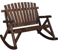 vidaXL Banco de jardín con columpio, para 2 personas, 123x96x102 cm, madera maciza de abeto