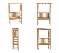 vidaXL Banco de jardín con pérgola, 115 cm, madera maciza de teca. Banco de jardín, bancos de jardín, banco de madera, bancos de madera