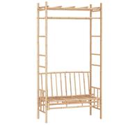 vidaXL Banco de jardín con pérgola bambú 116 cm