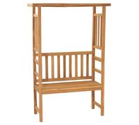 vidaXL Banco de jardín con pérgola de madera maciza de teca 115 cm