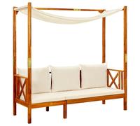 vidaXL Banco de jardín con toldo madera maciza de acacia