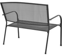 vidaXL Banco de jardín de 108 cm, acero y rejilla de alambre, color antracita