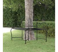 vidaXL Banco de jardín de acero negro 150 cm