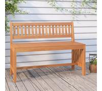 vidaXL Banco de jardín de madera maciza de eucalipto 110 cm