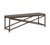 vidaXL Banco de jardín de ratán sintético marrón 120 cm