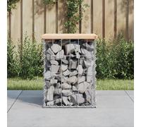 vidaXL Banco de jardín diseño gaviones madera maciza pino 33x31x42 cm