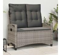 vidaXL Banco de jardín Gris y Gris Oscuro 105 x 60 x 112 cm