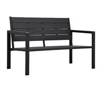 vidaXL Banco de jardín 120 cm Asiento para patio exterior HDPE aspecto madera Negro