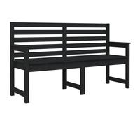 vidaXL Banco de jardín negro, 159,5 x 48 x 91,5 cm, madera maciza de pino