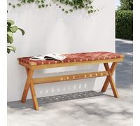 vidaXL Banco de jardín madera maciza de acacia y tela rojo