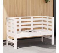 vidaXL Banco de jardín madera maciza de pino blanco 111,5x53x71 cm