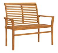 vidaXL Banco de jardín madera maciza de teca con cojín 112 cm en color Verde/Azul/Azul real y más | acolchados duraderos para sofás de jardín terraza exterior