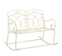 vidaXL Banco de jardín metal blanco envejecido 104 cm