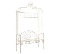 vidaXL Banco de jardín metal blanco envejecido 122 cm