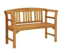 vidaXL Banco de Jardín Mobiliario Muebles Tumbona Terraza Patio Balcón Decoración Recibidor Asiento Silla 114 cm Madera de Acacia Maciza
