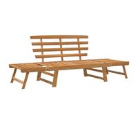 vidaXL Banco de Jardín Mobiliario Muebles Tumbona Terraza Patio Balcón Decoración Recibidor Asiento Silla 2 en 1 190 cm Madera Maciza Acacia
