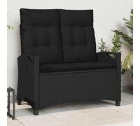 vidaXL Banco de jardín Negro 105 x 60 x 112 cm Acero y Poliéster